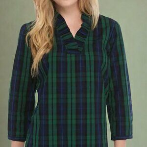 NWT Crown & Ivy™ 3/4 Sleeve Ruffle Neck Top